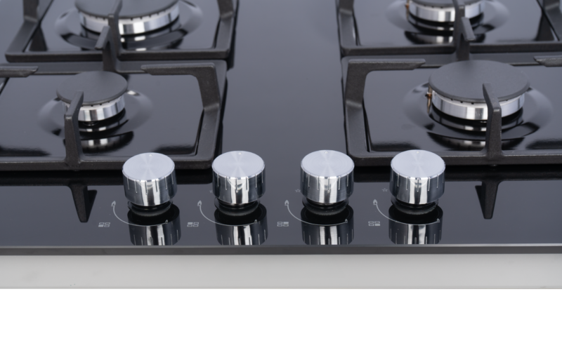Midea 60cm 4 Burner Gas Hob – Black Glass