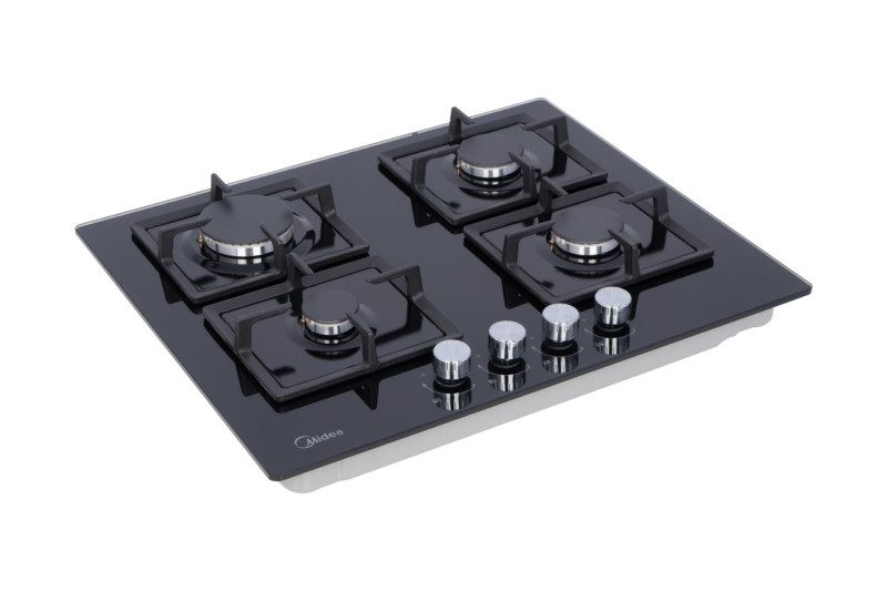 Midea 60cm 4 Burner Gas Hob – Black Glass