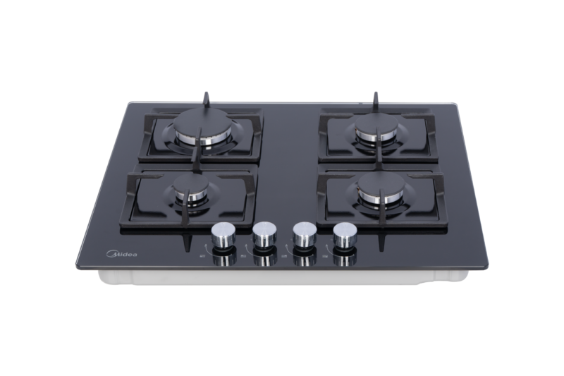 Midea 60cm 4 Burner Gas Hob – Black Glass
