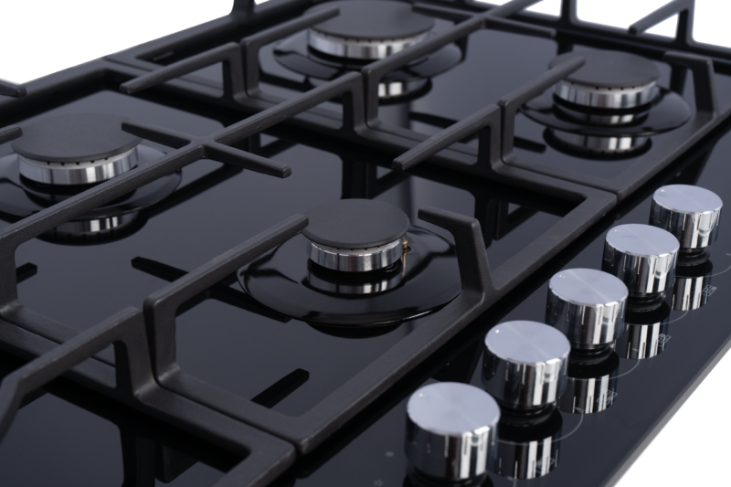 Midea 90cm Gas Hob – Black Glass