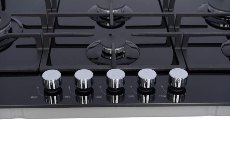 Midea 90cm Gas Hob – Black Glass