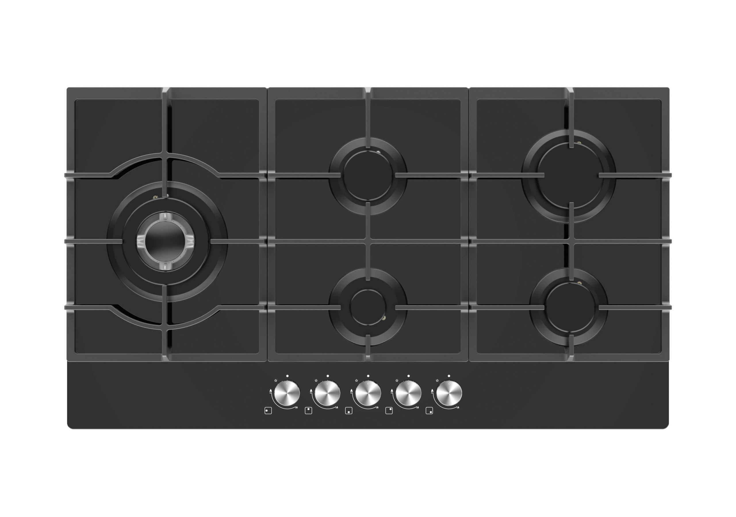 Midea 90cm Gas Hob – Black Glass