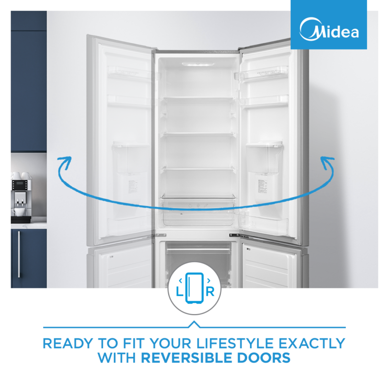 Midea 259L Bottom Mount Freezer – Stainless Steel
