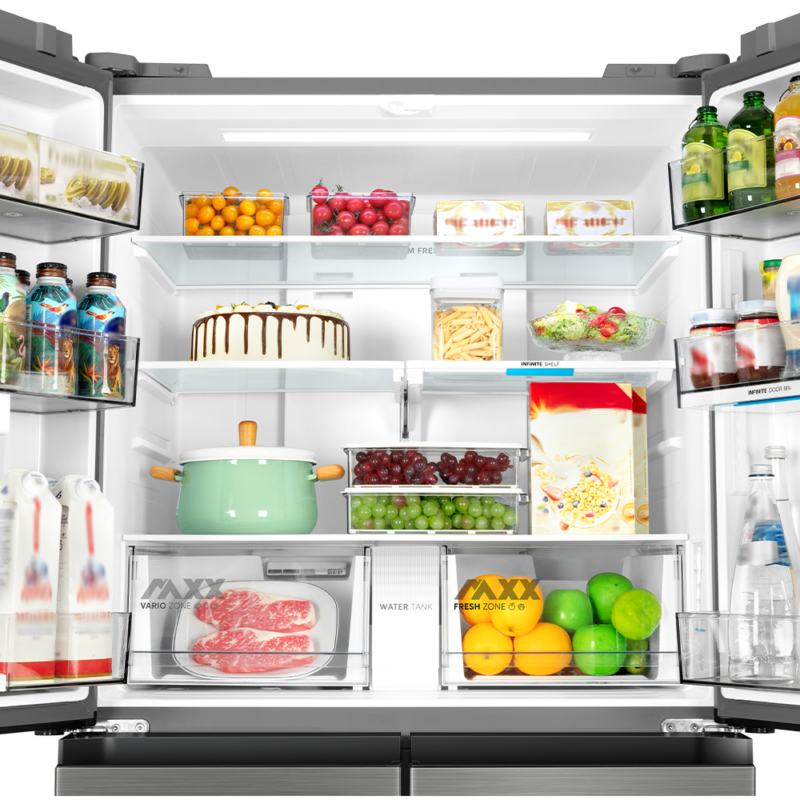 Midea 641L Four Door Refrigerator – Inverter Quattro – Bru Steel