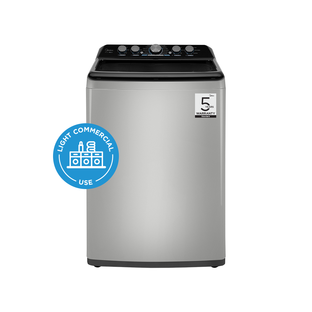 Midea 21kg Semi-Industrial Inverter Top Loader Washing Machine – Silver