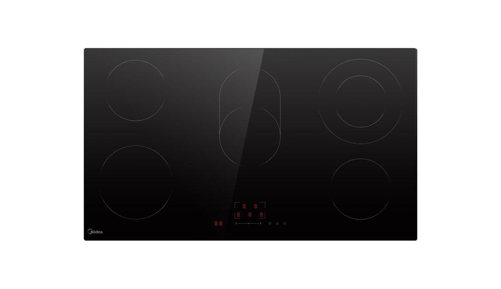 Midea 90 cm 5 Plate Digital Ceramic Hob – Black Glass